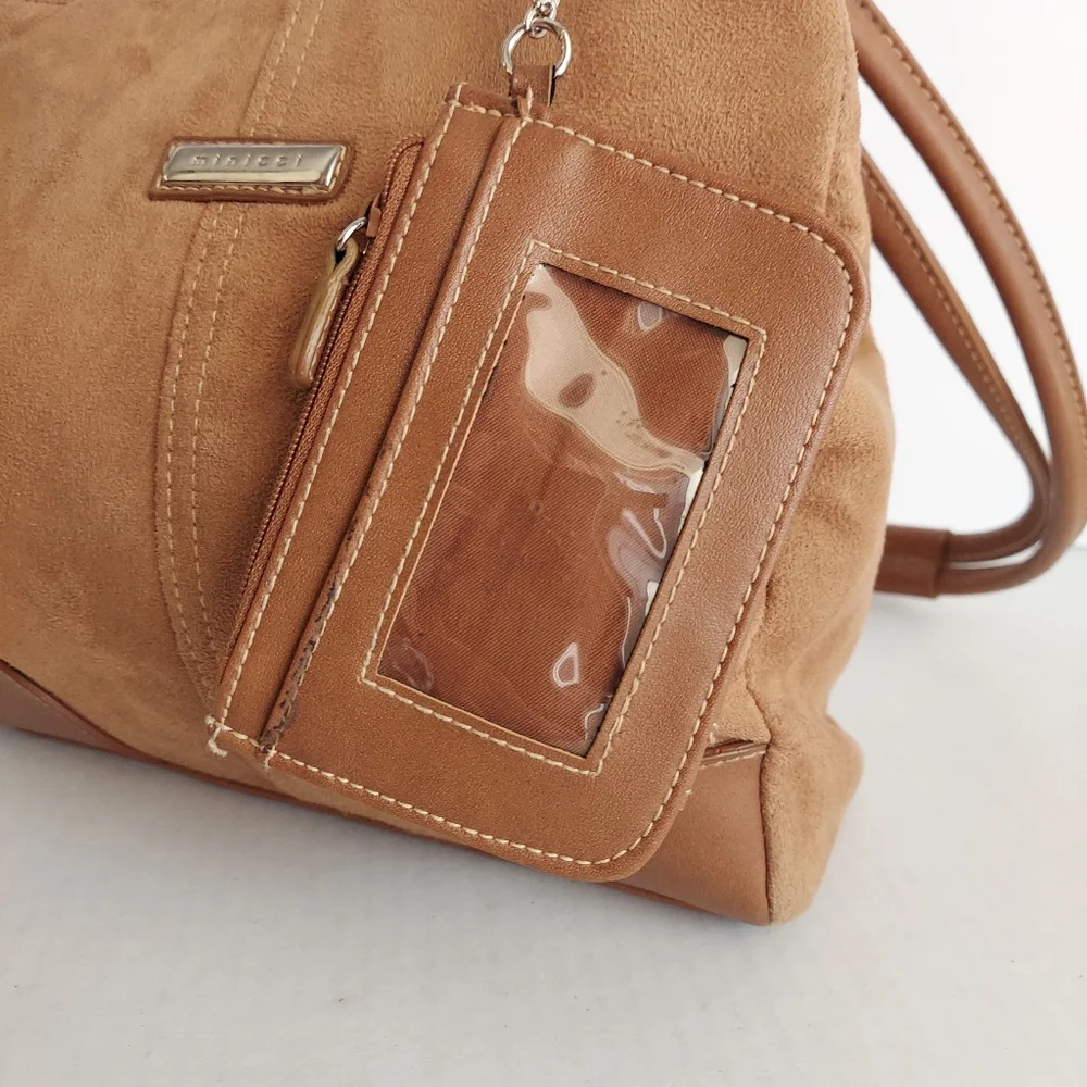 Minicci Faux Suede Leather Shoulder Tan Bag - Picture 6 of 16